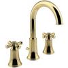 F10204-CHACT100CG HERITAGE DC 3-H EXTENDED BASIN MIXER W/POP-UP&STOP VALVE - CROSS (GOLD)