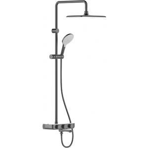 A-6110-978-908AT-GRA EASYSET  EXPOSED SHOWER AUTO TEMPERATURE MIXER  WITH INTEGRATED RAINSHOWER KIT (GRAY)