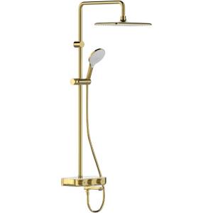 A-6110-978-908AT-GL EASYSET  EXPOSED SHOWER AUTO TEMPERATURE MIXER  WITH INTEGRATED RAINSHOWER KIT (GOLD)